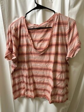 Madewell Striped Vneck Tshirt